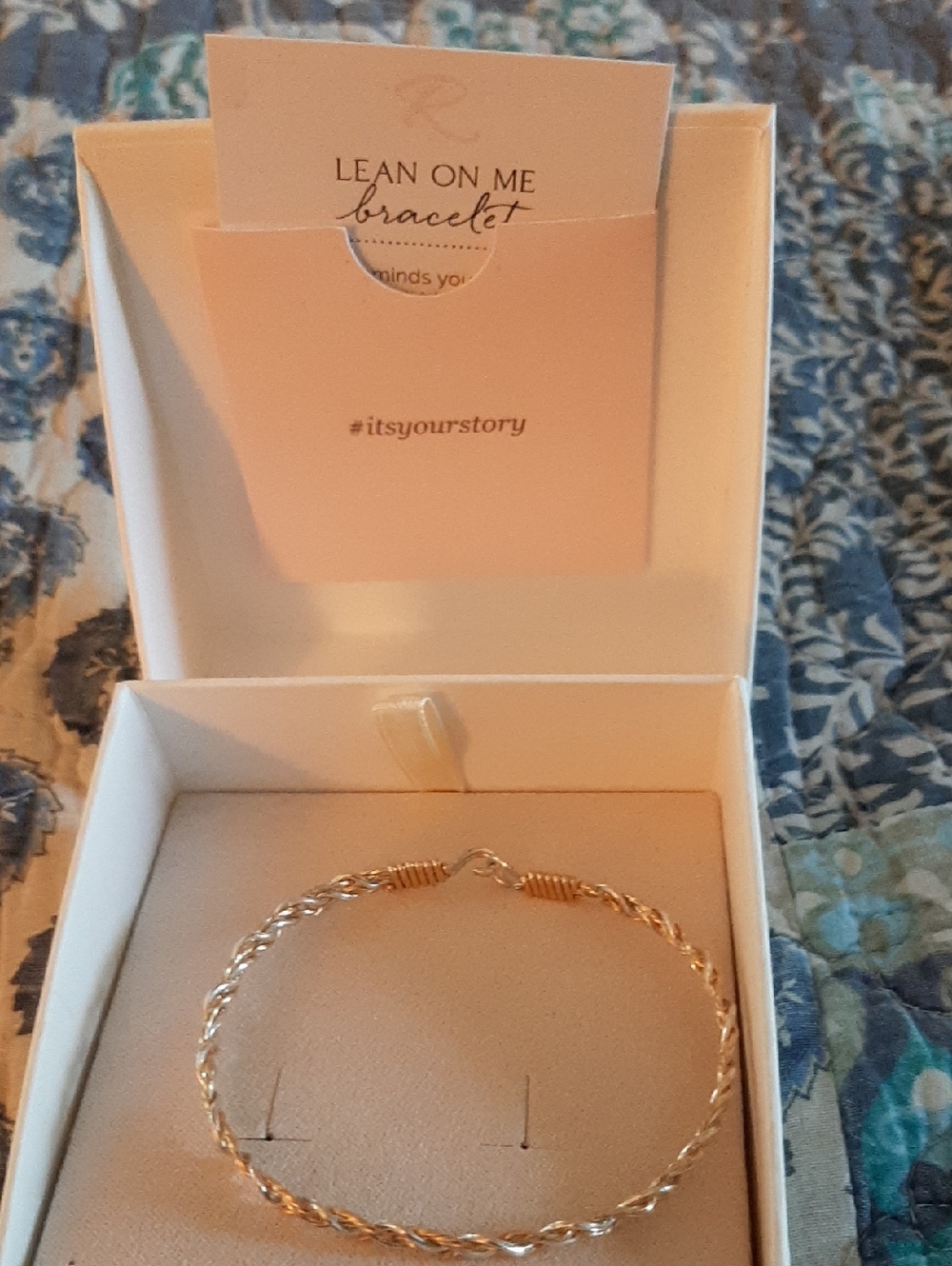 Ronaldo Gold-Tone Twisted Bracelet ," Lean On Me", Size 7